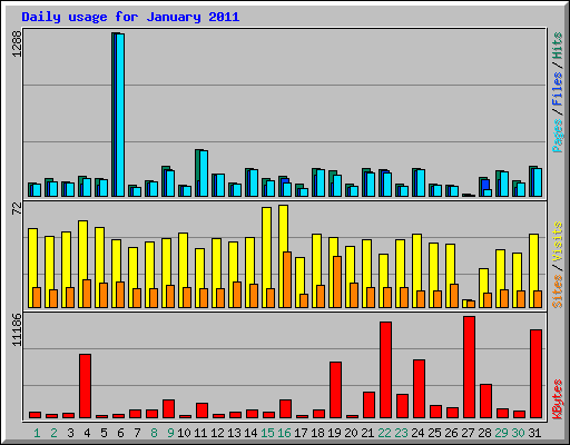 Daily usage for January 2011