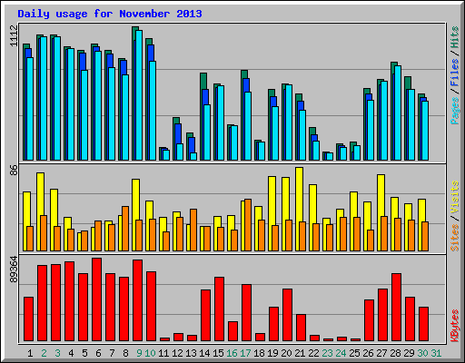 Daily usage for November 2013