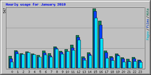 Hourly usage for January 2010