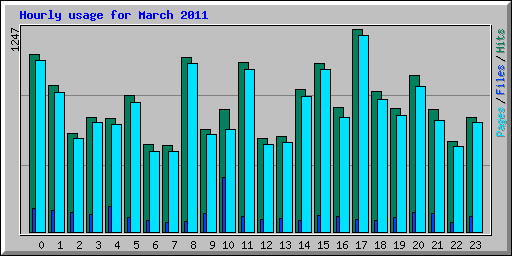 Hourly usage for March 2011