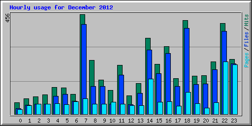 Hourly usage for December 2012