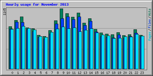 Hourly usage for November 2013