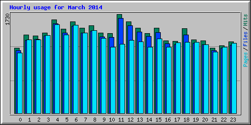 Hourly usage for March 2014