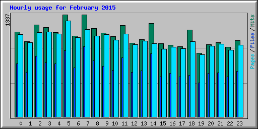 Hourly usage for February 2015