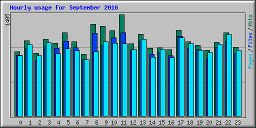 Hourly usage for September 2016