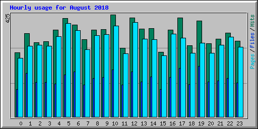 Hourly usage for August 2018