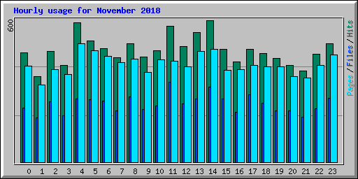 Hourly usage for November 2018