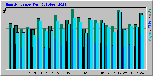 Hourly usage for October 2019