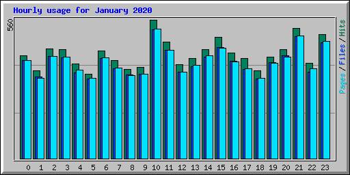 Hourly usage for January 2020