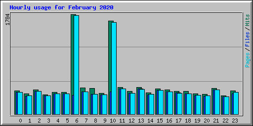 Hourly usage for February 2020