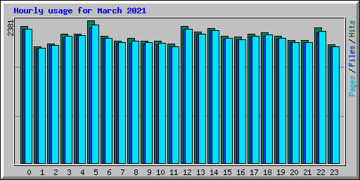 Hourly usage for March 2021